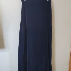 Velvet Navy Maxi A Line Skirt Y2K 1960 goth western coastal Sz 14